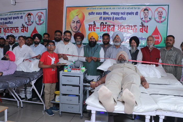 Organized a blood donation camp dedicated to the martyrdom of Shaheed Bhagat Singh, Rajguru and Sukhdev
